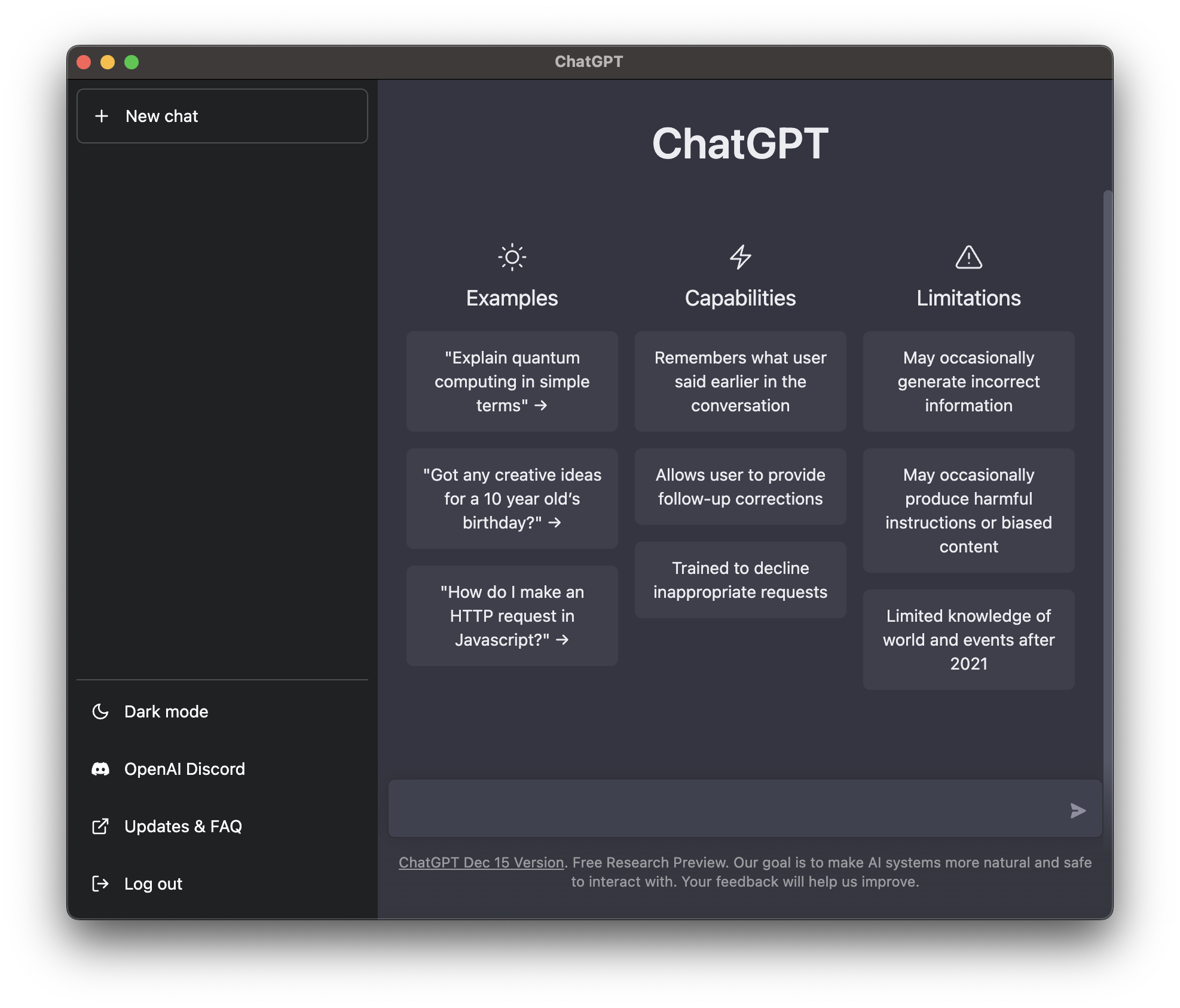 ChatGPT Screenshot