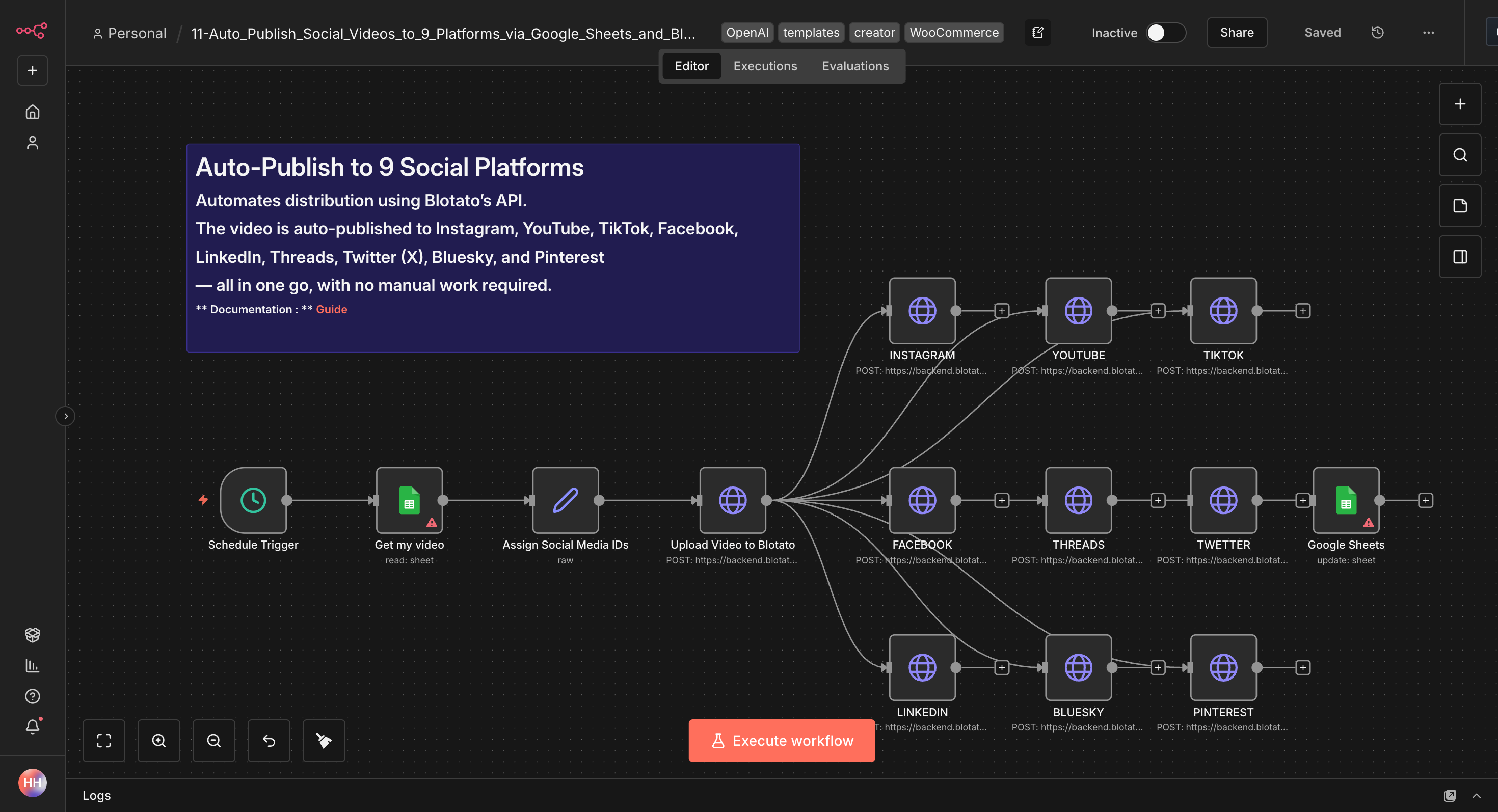 Auto-Publish zu 9 Social Platforms