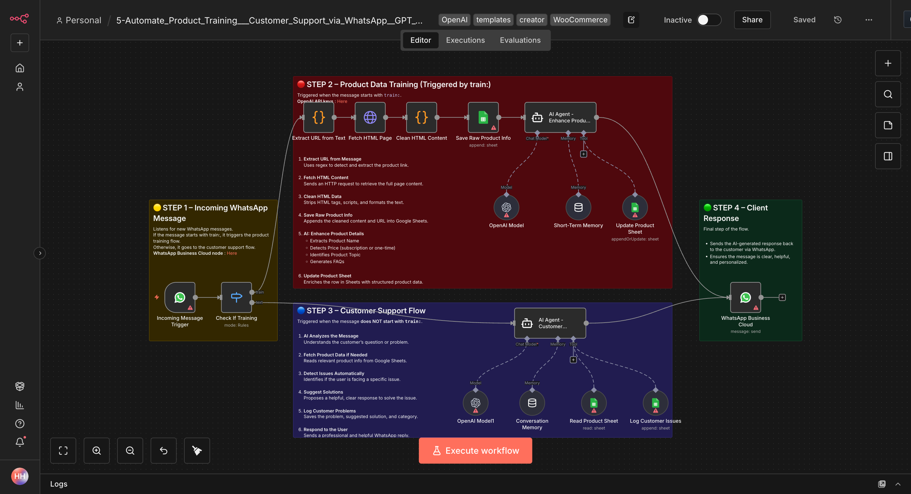 Automatisierte Produktschulung & Kundenunterstützung via WhatsApp mit GPT