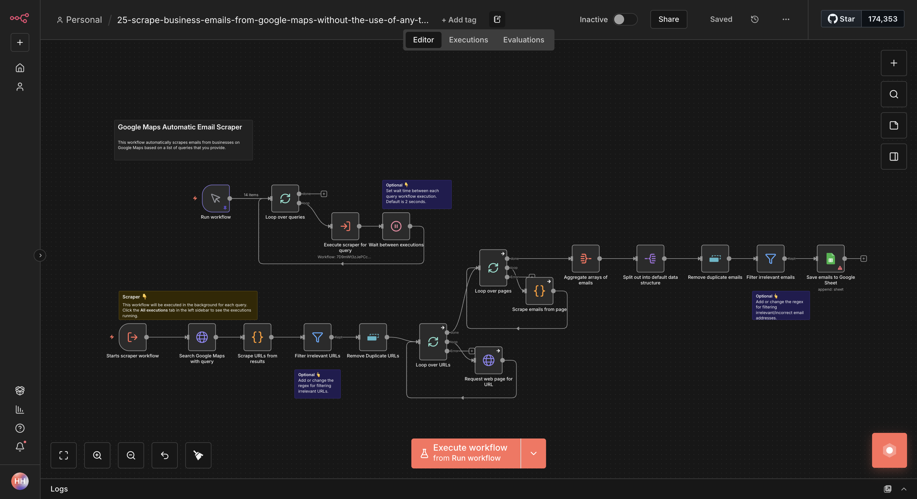 Google Maps Automatic Email Scraper