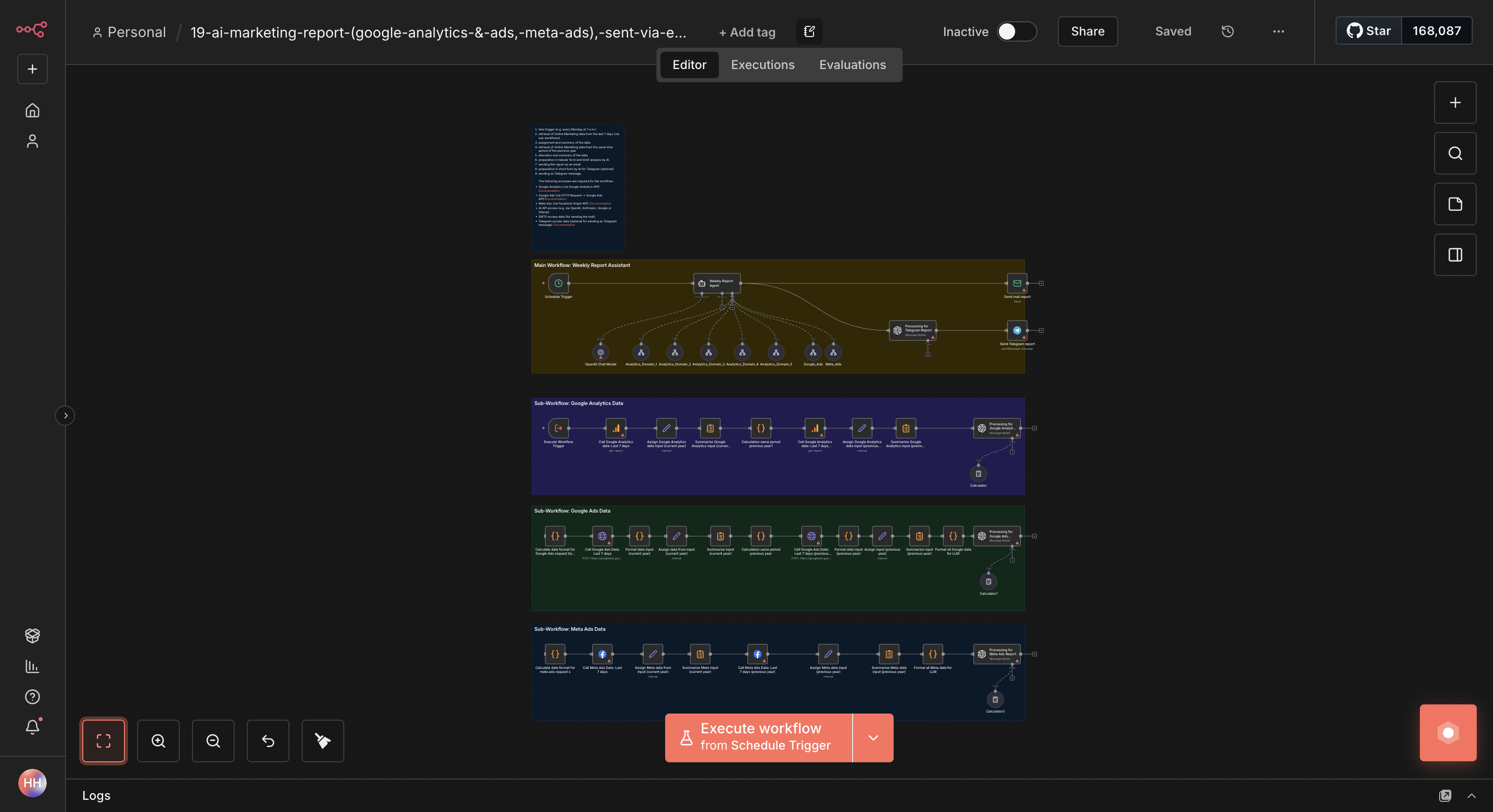 Marketing Report - Google Analytics & Ads Meta Integration